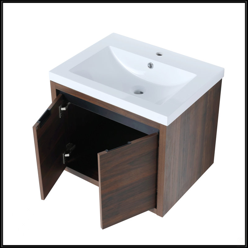 Armoire de salle de bain avec lavabo, Noyer de Californie