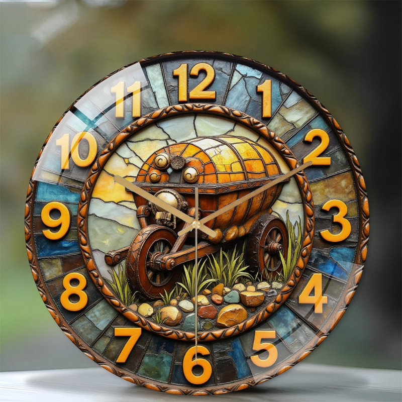 Vintage Carriage Wall Clock Decor Stylish Art Art - 12'' Modern Glass Wall Clock