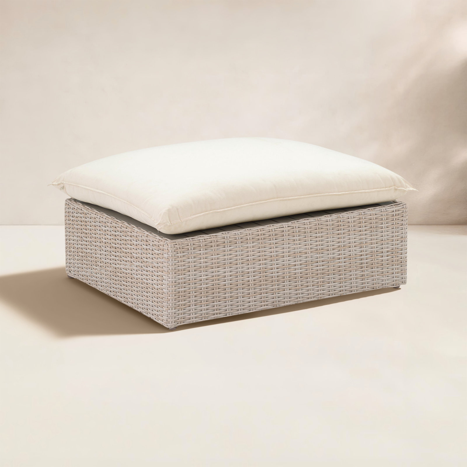 Davida Wicker Outdoor Ottoman with Cushion