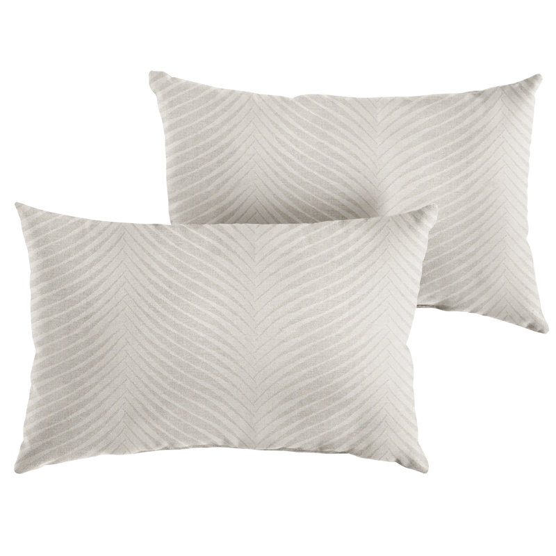 New Sunbrella 2023 Striped Sunbrella® Outdoor Reversible Throw Pillow, 13" x 20", Natural