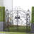 Verduzco Metal Indoor Outdoor Scrollwork Arched Gate Black Garden Arbor with Vines and Latch Lock Closure