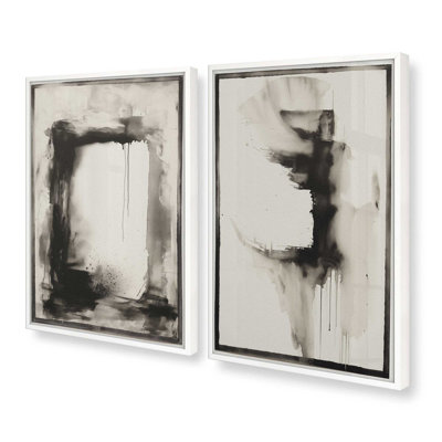 Obsidian Bounds Set of 2 Prints in a Black Frame, 14" x 11"