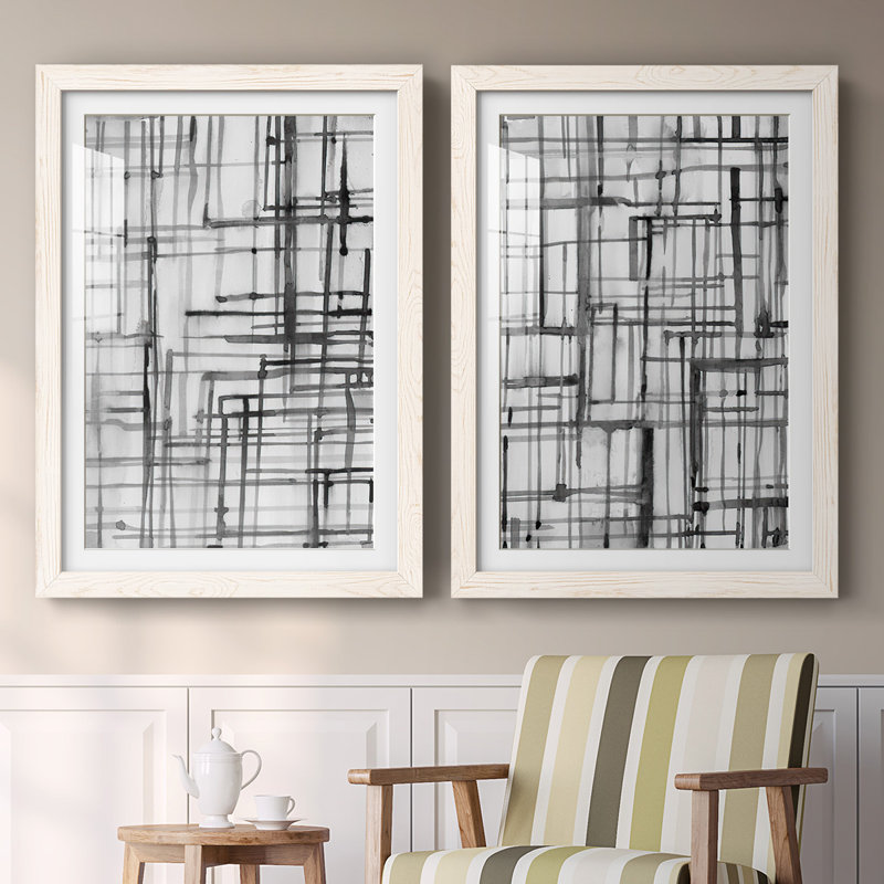Line Meditation I-Premium, reproduction encadrée - prête à être accrochée, Blanc, H 27,5 po x l 75 po x P 1,5 po