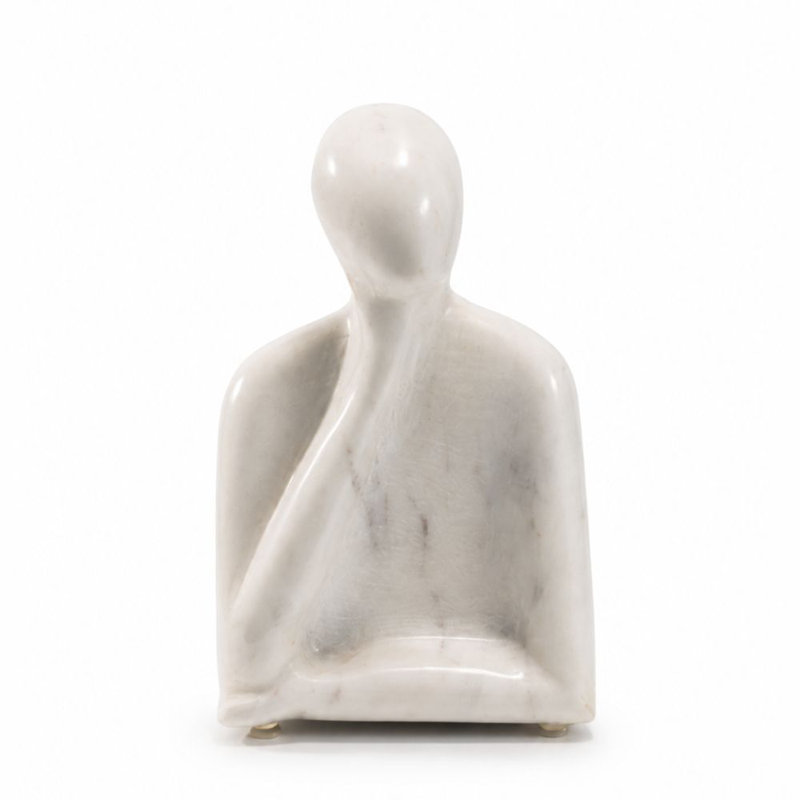 Pensadoro Penseur en marbre blanc