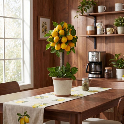 Lemon Ball Topiary Silk Arrangement
