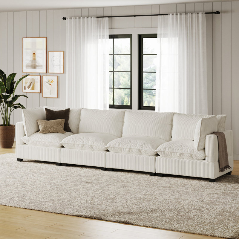 Canapé nuage moderne en tissu doux Somerdale, Beige