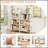 5 Tier Large Book Shelf, Vintage Industrial Style With White Metal Frame For Home And Office Use-878430693