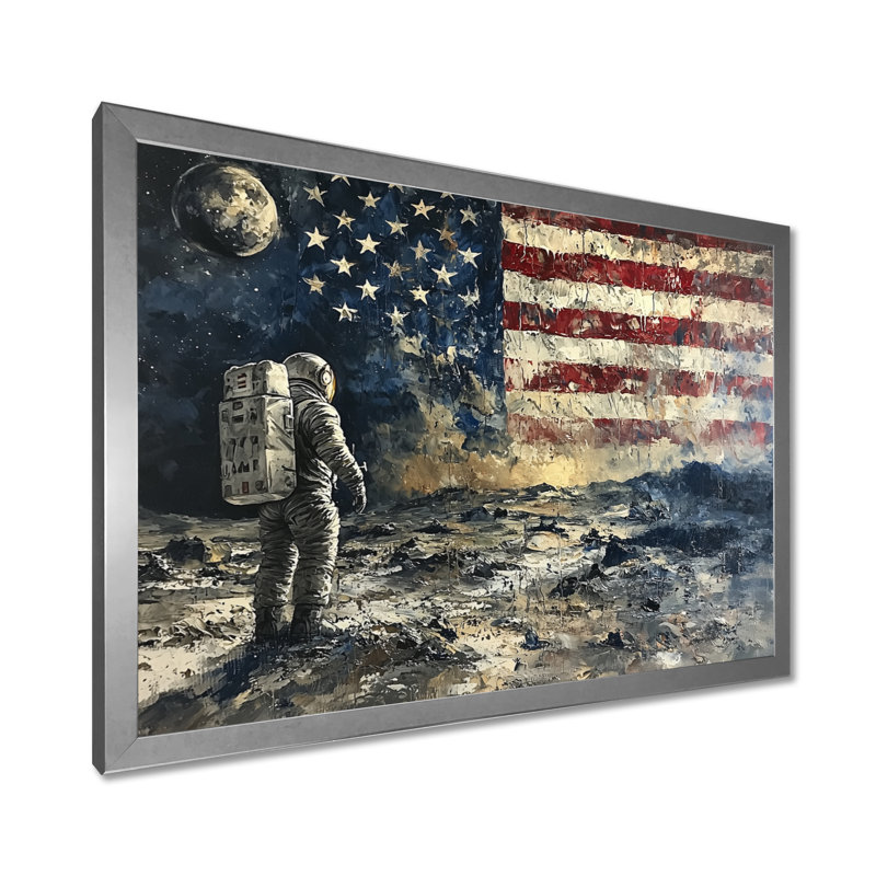 «Kyon Usa Moon Apollo 13 Mission I - Moon Large», art mural, Reproduction encadrée d'une seule photo, Argent argent