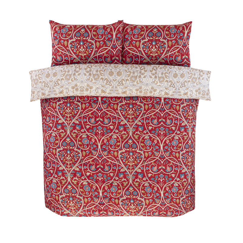 Harrow Duvet Cover Set King Bedding Set, King Duvet Cover + 2 Standard Pillowcases, Red