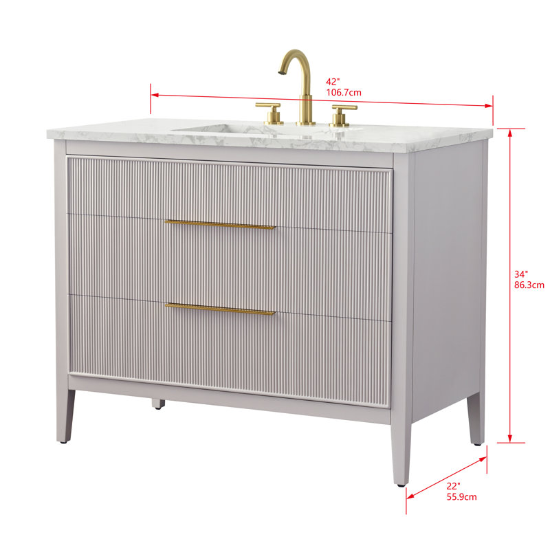 Emma 42" W Single Vanity, Taupe