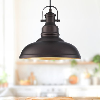 1 - Light 11'' Farmhouse Pendant Light Oil Rubbed Bronze Finish