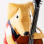 Metal Patriotic Dog Statue with Bass
