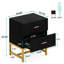 Table de chevet en fer avec 2 tiroirs-31198633-61191863