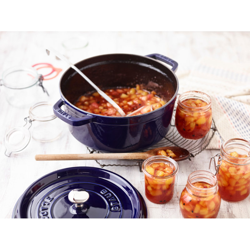 STAUB Round Cast Iron Cocotte, 28cm, Grenadine