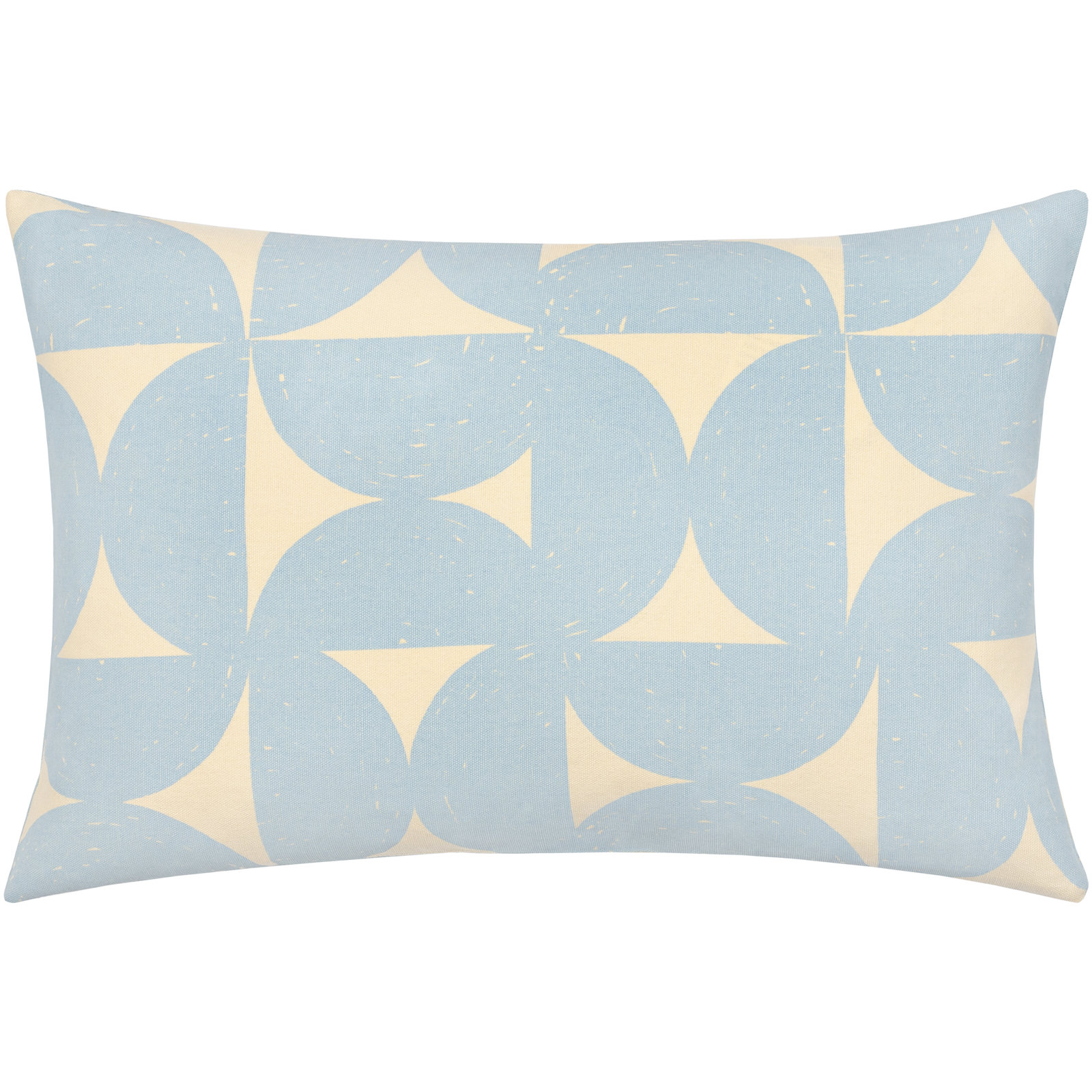 Frenk Geometric Cotton Lumbar Throw Pillow, Light Blue/Beige, Polyester