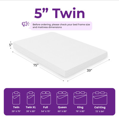 5" Medium Memory Foam Mattress