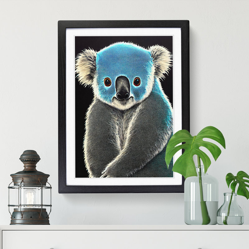 Koala Bear - Picture Frame Print, Black, 64cm H x 46cm W x 2cm D