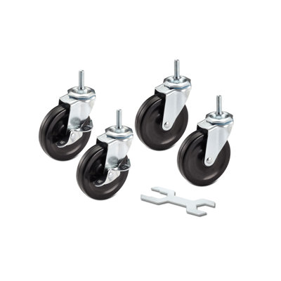 TRINITY 4 in. H x 1 in. D Swivel Wire Shelving Wheel (Set of 4)