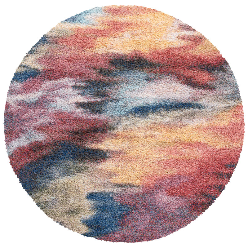 Arax Performance Abstract Rug, Round 6'7"