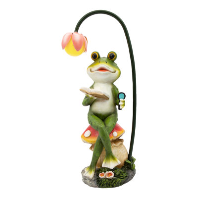 Cute Frog Reading under Solar