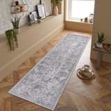 Naar Marfi Area Rugs, Grey/Silver/Oriental Accent Power Loom Machine -Crafted