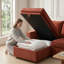 Canapé-lit modulaire en L avec lit escamotable et méridienne de rangement-127663198
