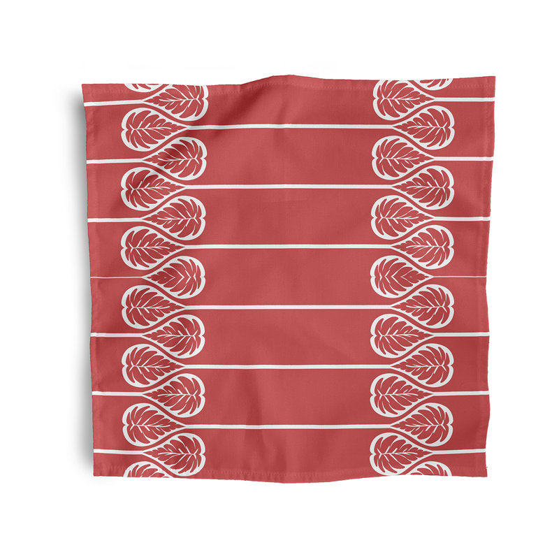 Chyane Polyester Floral Square Napkin, Coral