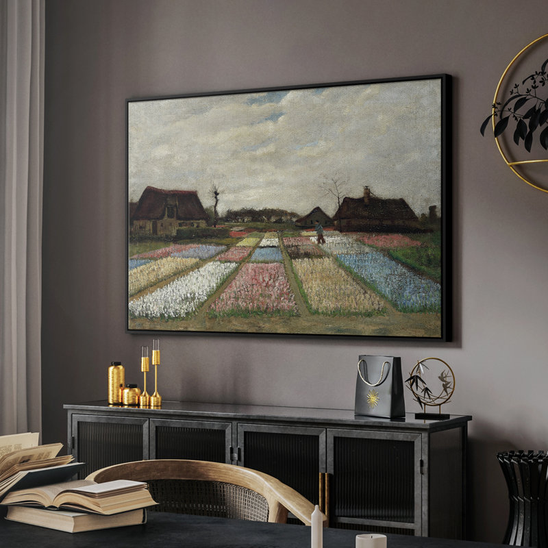 Paysage rétro - Ccclxiii, Toile avec cadre flottant noir, H 17 po x l 25 po x P 2 po