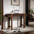 Retro Brown Carved Solid Wood Console Table