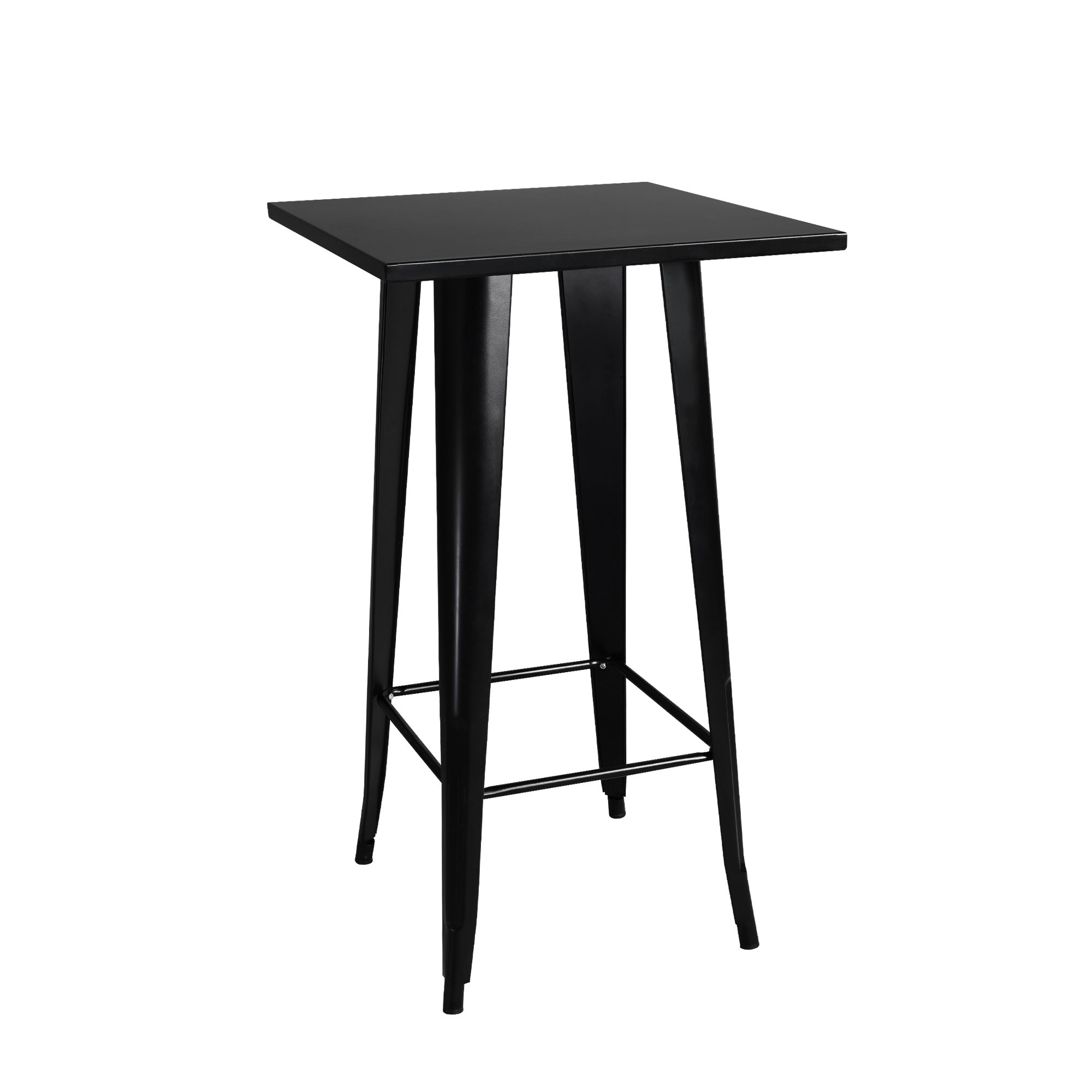 SIMPOL HOME Modern Bar Table, Black Industrial Bar Table，Square Dining