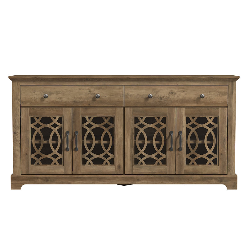 Weddel Basilico 2 Piece Modern Sideboard And Coffee Table Set, Knotty Oak, Knotty Oak