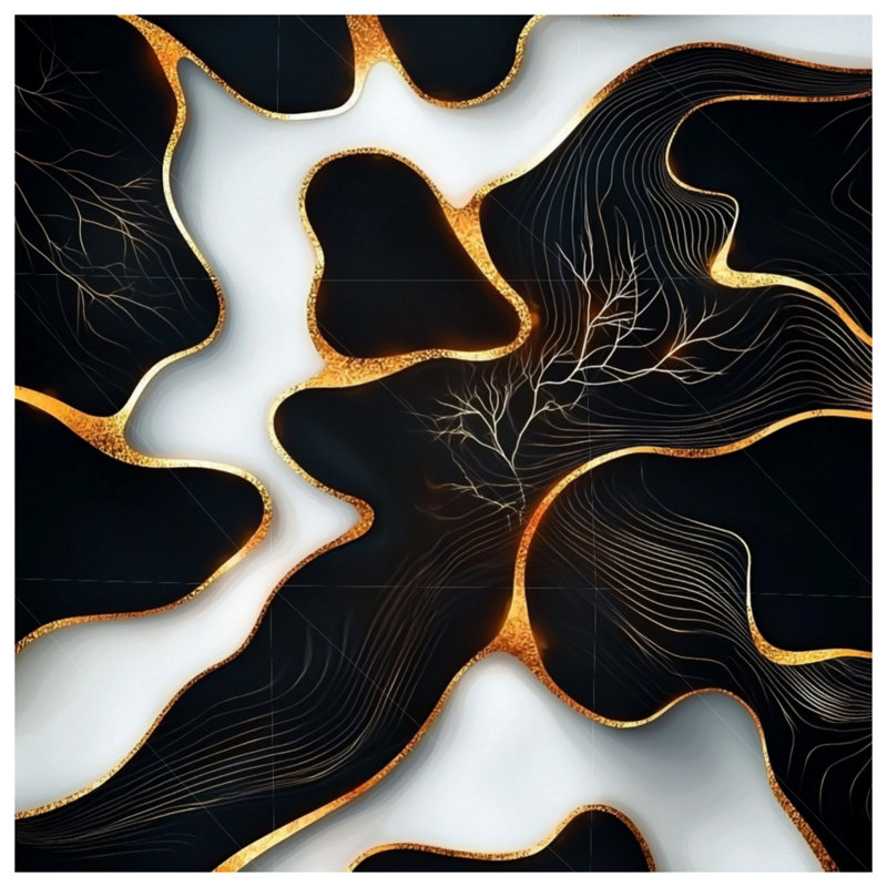 Jeté abstrait en molleton - Jetés d'art pour canapés ou lits, 80" L x 68" W, Noir / abstrait