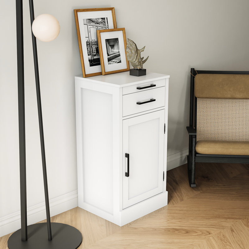 Armoire à vin blanche modulaire pour la salle à manger, intérieur spacieux, essentiels de tiroir, décorations de présentation, salon de rangement en noyer brun - Keep Your Space Neat