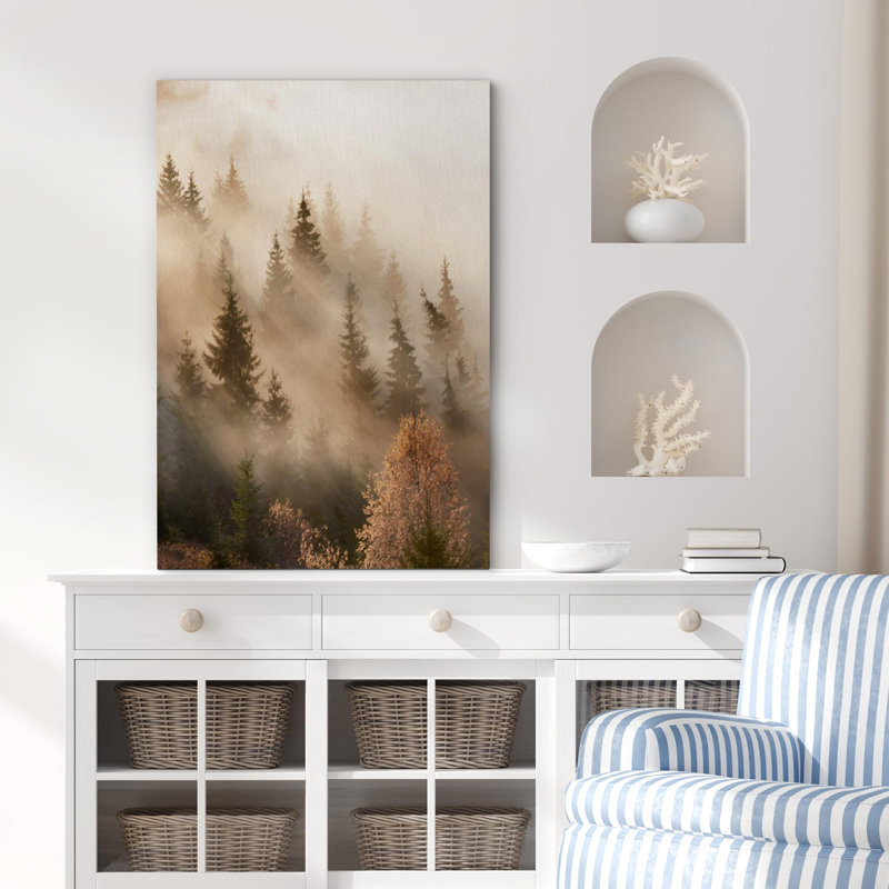 «Misty Forest Sunrise Enchanted Woods And Morning Light» sur, H 24 po x l 16 po