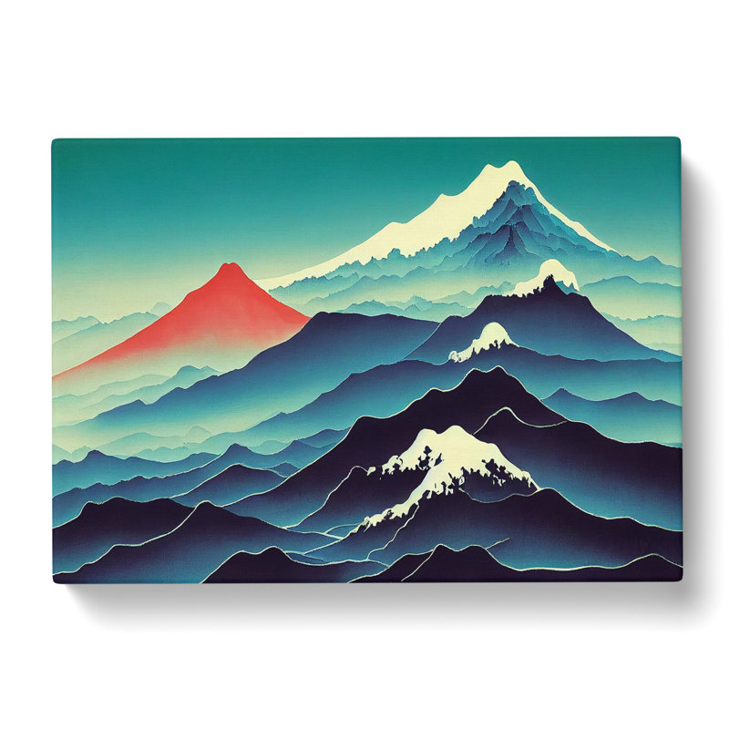 Painted Japanese Mountains Vol.2 - Wrapped Canvas Print, 50cm H x 76cm W x 3cm D