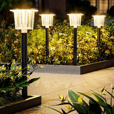 Super Bright Solar Pathway Lights , Adjustable Warm & Cold Solar Lights Outdoor Waterproof IP65, Auto On/Off, 8 Pack