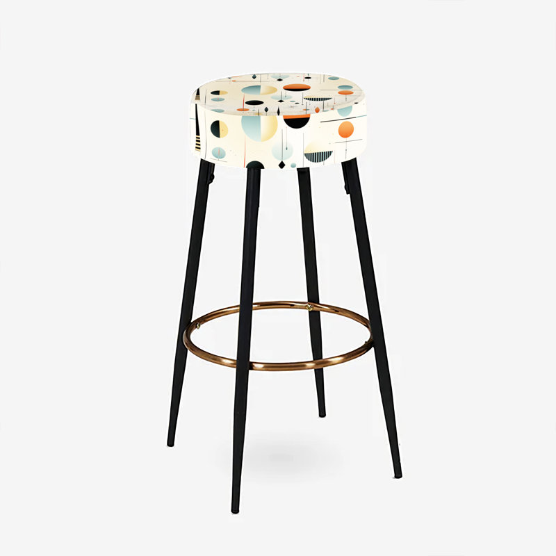 Ensemble de 2 tabourets de bar géométriques modernes et beiges