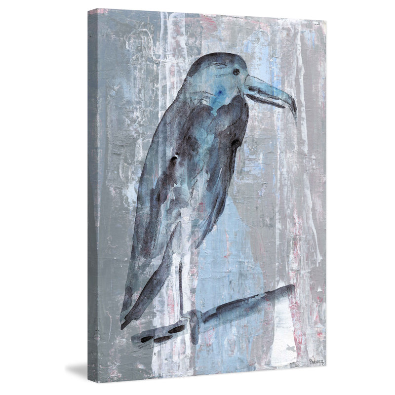 Blue-Grey Bird - Print, 45cm H x 30cm W x 3.81cm D