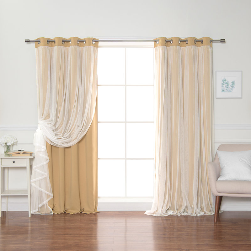Yacine Blackout Single Curtain Panel, Wheat