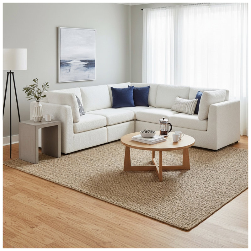 Canapé modulaire 5 pièces Chauncy - Ivoire