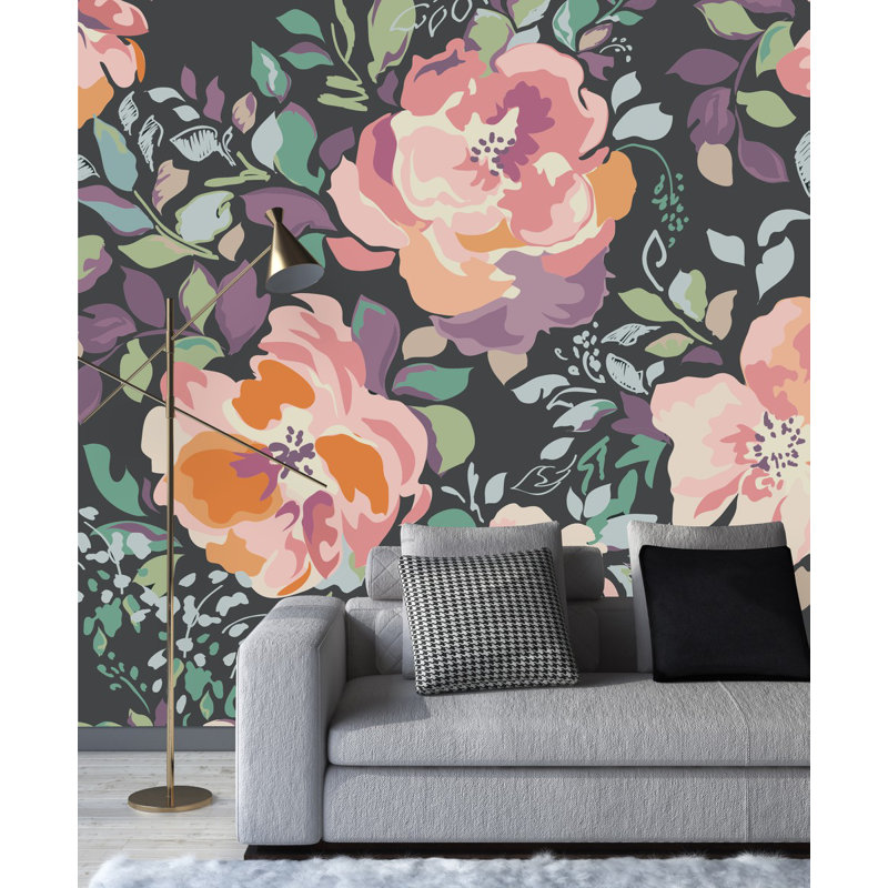 Peel & Stick Floral Wall Mural, 10.42' W x 10.42' L