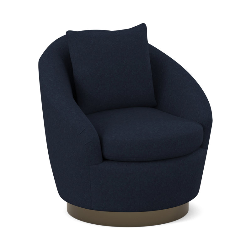 Lumen Swivel Barrel Chair, Margaret Ebony Polyester Blend