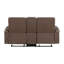 Canapé inclinable Meloni Glider deux places, console et supports, tissu brun-135371845