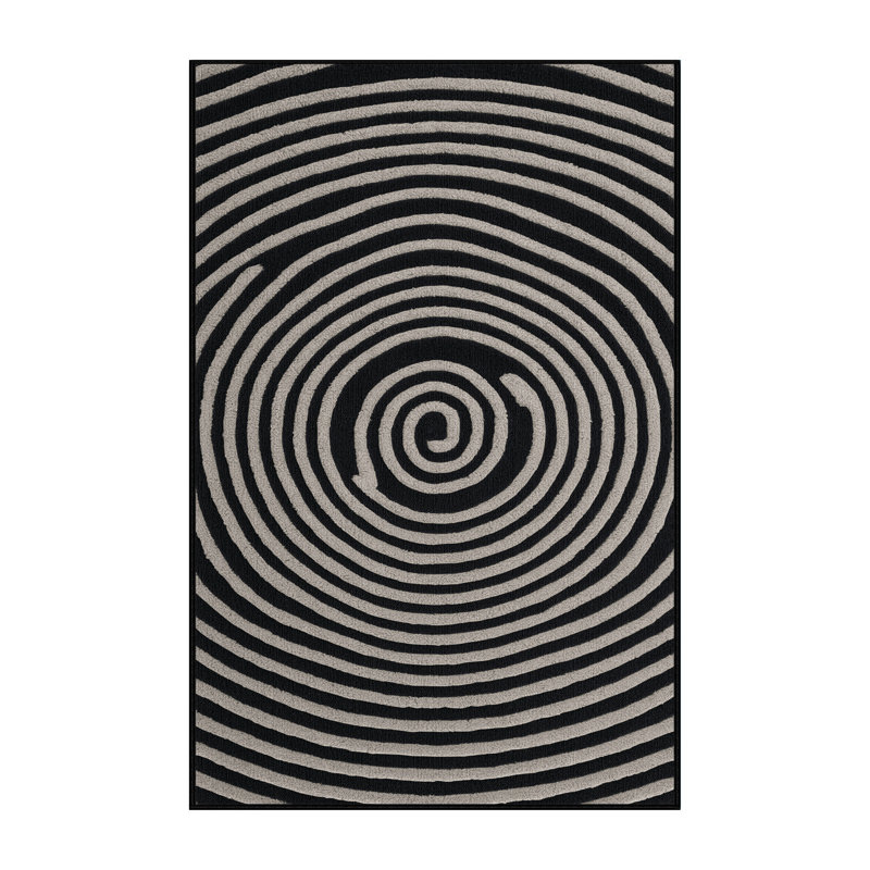 Tapis noir lavable à la machine, Rectangulaire 8 pi x 12 pi