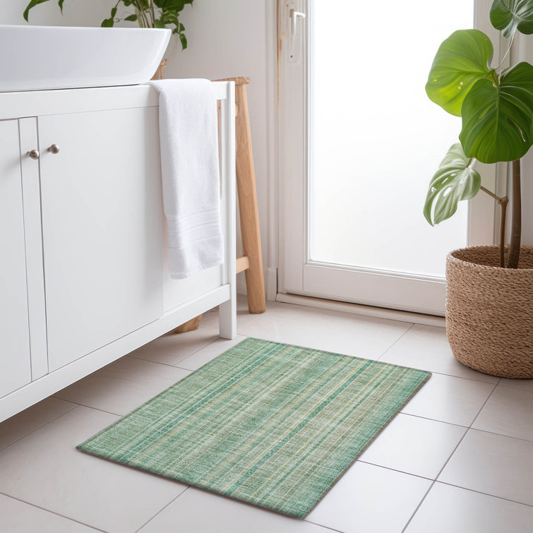Machine Washable Indoor/Outdoor Claudian ACN1655 Aqua Rug