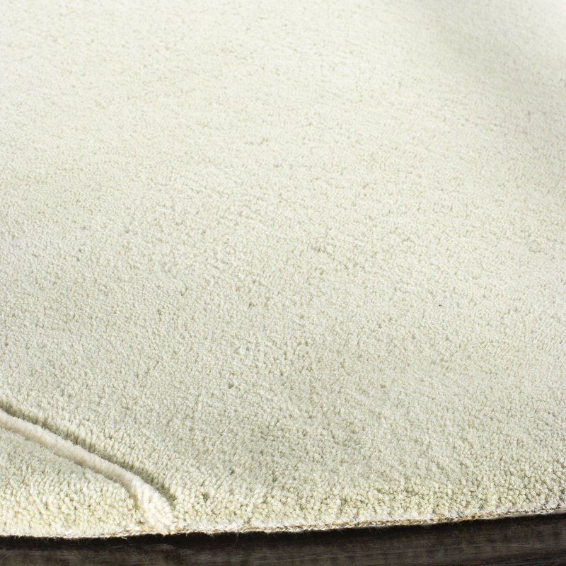 Tapis vert en laine touffeté et fabriqué à la main à motif abstrait Candelo, Rectangle 9 pi 6 po x 13 pi 6 po