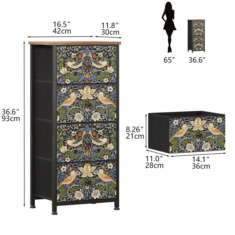 42 cm W Chest of 4 Drawers