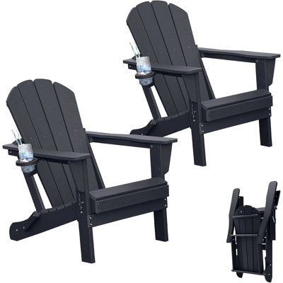 Chaise Adirondack, chaises Adirondack en plastique, chaise Adirondack Hdpe, chaises Adirondack pliantes, chaises d'extérieur avec porte-gobelet pour terrasse de jardin