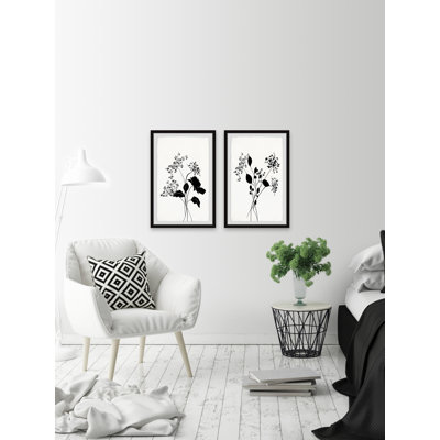 Flower And Buds - 2 Piece Single Picture Frame Painting Set