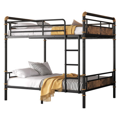 Full Over Full Metal Bunk Bed with Detachable Design and Safety Features